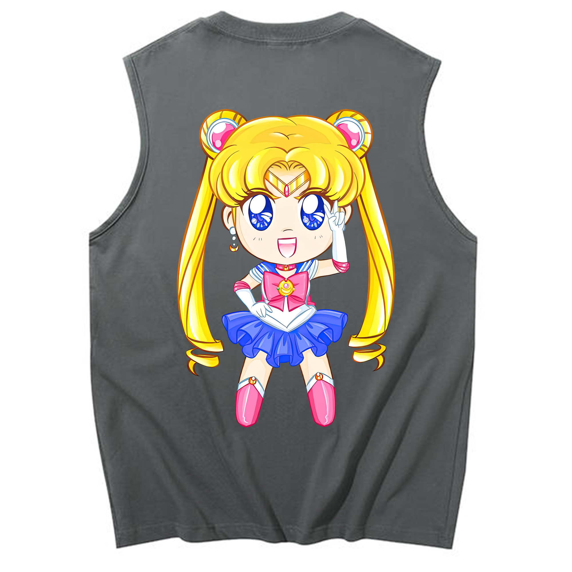 （画像用） 美少女戦士セーラームーン 月野 うさぎ つきの うさぎ Sailor Moon Tsukino Usagi コットン100％タンクトップ（背面プリント）
